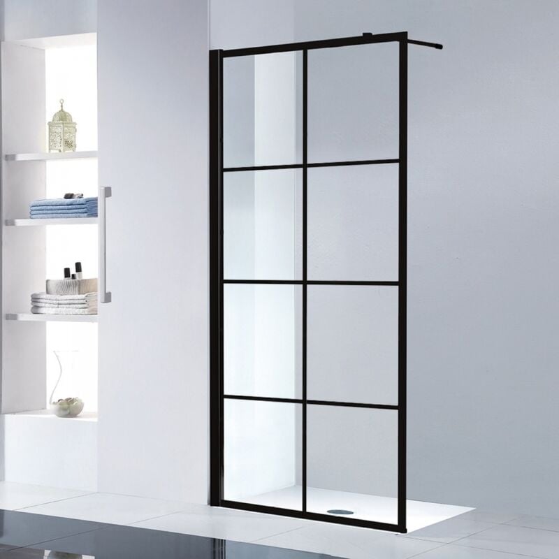 Paroi de douche loft black 80 cm