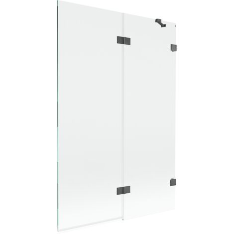 Paroi de douche Mexen Lunar à 2 volets droite 120 x 150 cm, transparent, gris canon brossé - 897-120-100-66-00-P