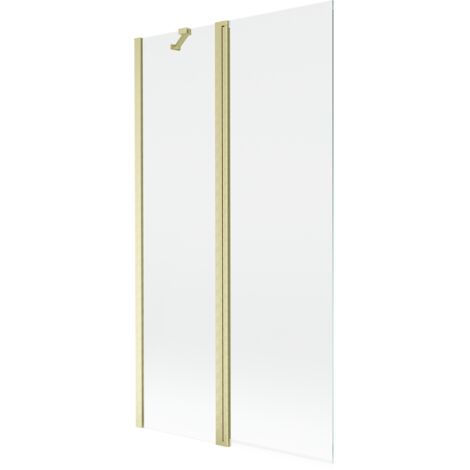Paroi de douche Mexen Mist 2 volets 100 x 150 cm, transparent, or brossé - 8A9-100-011-55-00