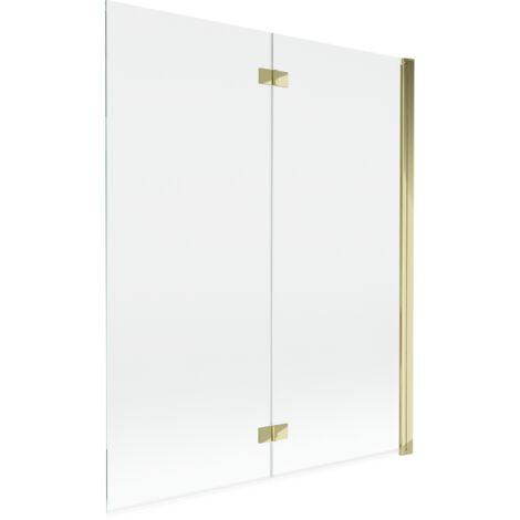 Paroi de douche Mexen Mist 2 volets droite 140 x 150 cm, transparent, doré - 8A9-140-002-50-00-P