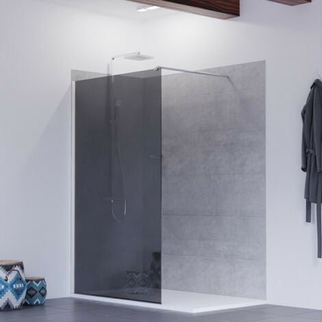 Paroi de douche miroir effet fumé 100 cm PSYCHE - Verre 8 mm securit