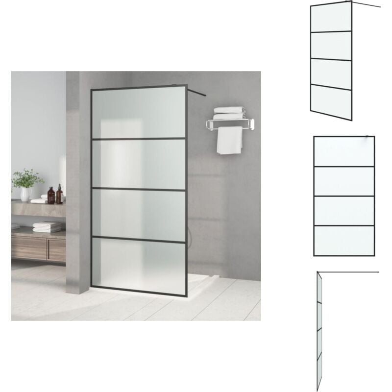 Paroi de douche Noir 100x195 cm Verre esg dépoli - Pare-douche - Paroi De Douche - Douche - Cabines De Douche - Salle De Bain