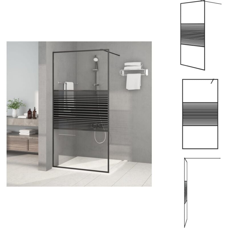 Paroi de douche Noir 100x195 cm Verre esg transparent - Mur De Douche - Paroi De Douche - Douche - Cabines De Douche - Salle De Bain