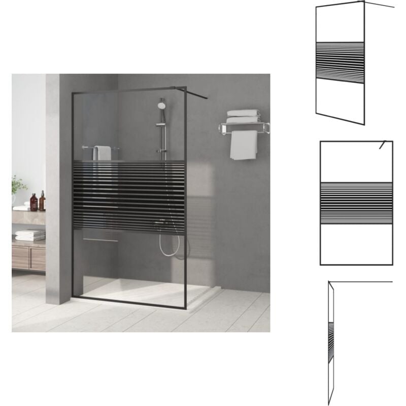 Paroi de douche Noir 115x195 cm Verre esg transparent - Pare Brise De Douche - Mur De Douche - Cabine De Douche - Douche Vitrée - Pare-brise Douche