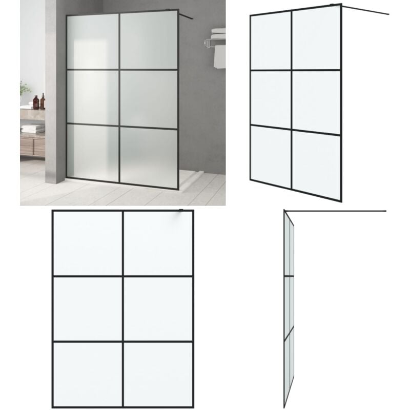 Paroi de douche Noir 140x195 cm Verre esg dépoli - Pare Brise De Douche - Mur De Douche - Cabine De Douche - Douche Noire - Pare-brise De Douche