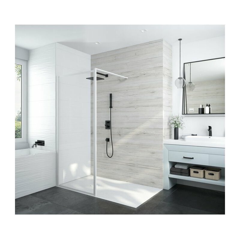 Paroi de douche ouverte Atout 3 Leda Verre transparent - 100 cm