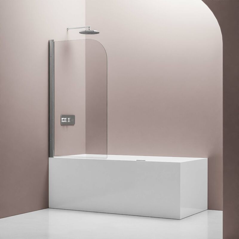 Paroi de douche Noire mat verre 6mm Cabine de douche intégrale Parre douche angle portes pliantes sur panneau - NT201 - Chrome, 80x140cm - Bernstein