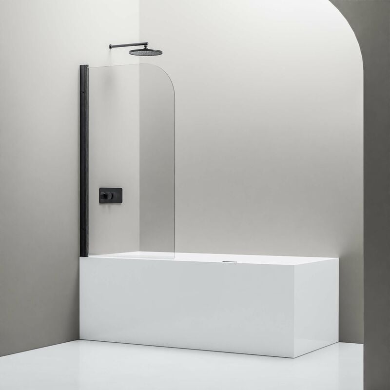 BERNSTEIN - Paroi de douche Noire mat verre 6mm Cabine de douche intégrale Parre douche angle portes pliantes sur panneau - NT201 -Noir mat, 80x140cm