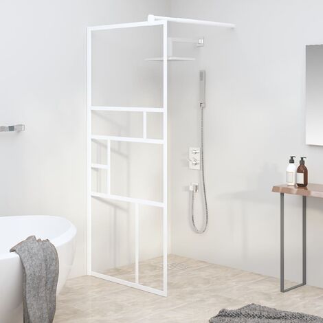 Paroi de douche - Paroi de baignoire Moderne 90x195 cm ESG Verre Blanc BV989860 - BonneVie