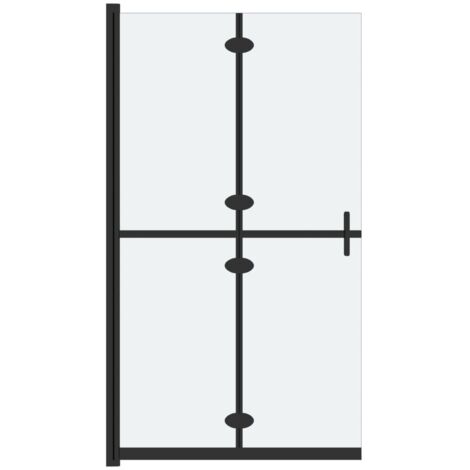 Paroi de douche pliable cloison de baignoire accessoire de salle de bain cloison de douche maison intérieur verre ESG 90x190 cm dépoli