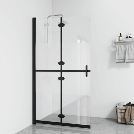 Paroi de douche pliable - Paroi de baignoire Moderne Verre ESG demi-dépoli 80x190 cm BV478648 - BonneVie