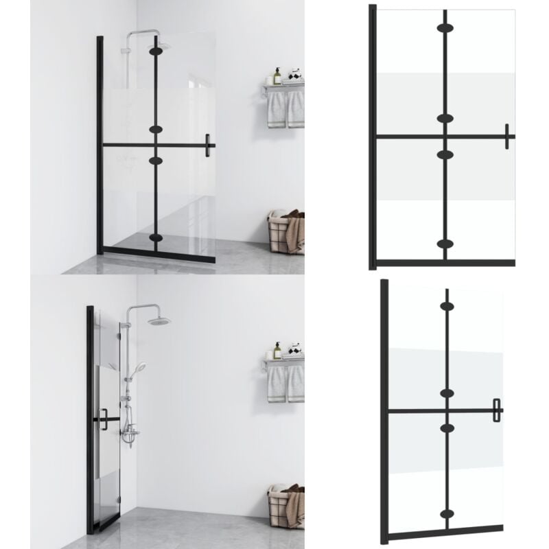 Paroi de douche pliable Verre esg demi-dépoli 110x190 cm - Mur De Douche - Douche Italienne - Paroi De Douche - Verres Trempé - Porte De Douche