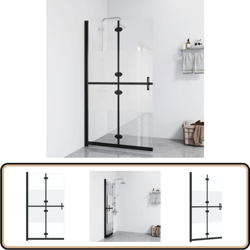 Paroi de douche pliable Verre esg demi-dépoli 120x190 cm - Mur De Douche - Douche Italienne - Paroi De Douche - Verrière De Douche - Porte De Douche