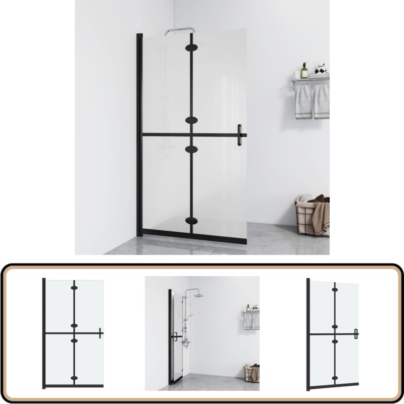 Paroi de douche pliable Verre esg dépoli 90x190 cm - Mur De Douche - Douche Italienne - Paroi De Douche Pliablle - Cloison De Douche - Verre Trempé