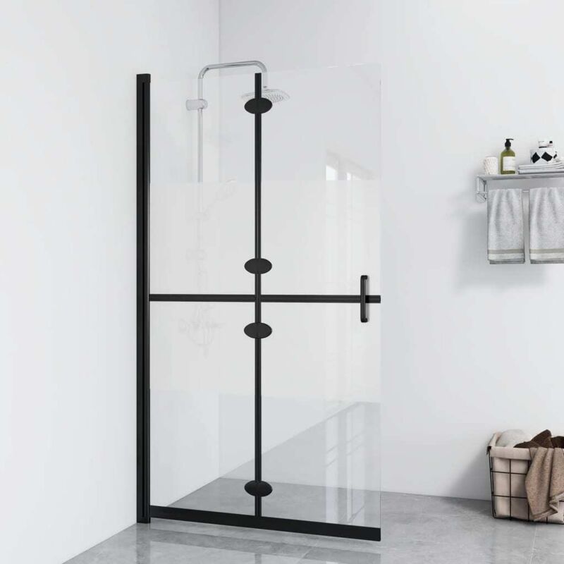 vidaXL Inloopdouchewand inklapbaar 100x190 cm ESG-glas halfmat151189