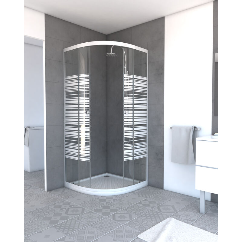 PAROI DE DOUCHE QUART DE CERCLE 90x90 - INFINITY LINES ROUND 90 - FAC180