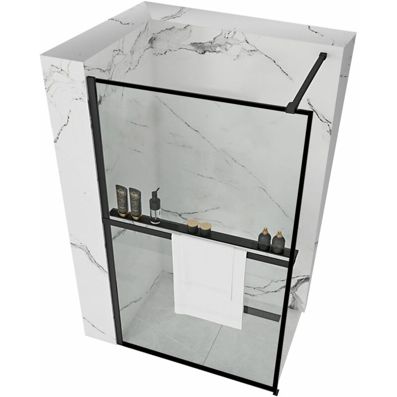 Paroi de douche REA bler 120 avec étagère et support evo