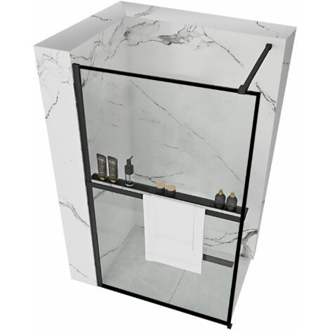 PAROI DE DOUCHE REA BLER 120 AVEC ÉTAGÈRE ET SUPPORT EVO