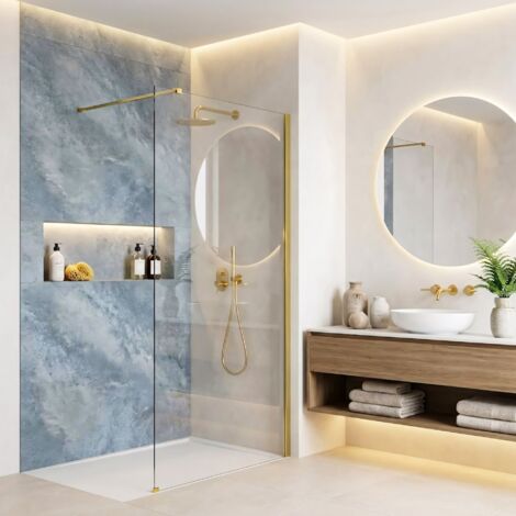 Paroi De Douche Rea Flexi Transparent Gold 80