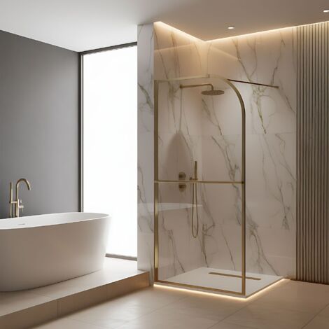 PAROI DE DOUCHE REA SKY 120 BRUSH GOLD