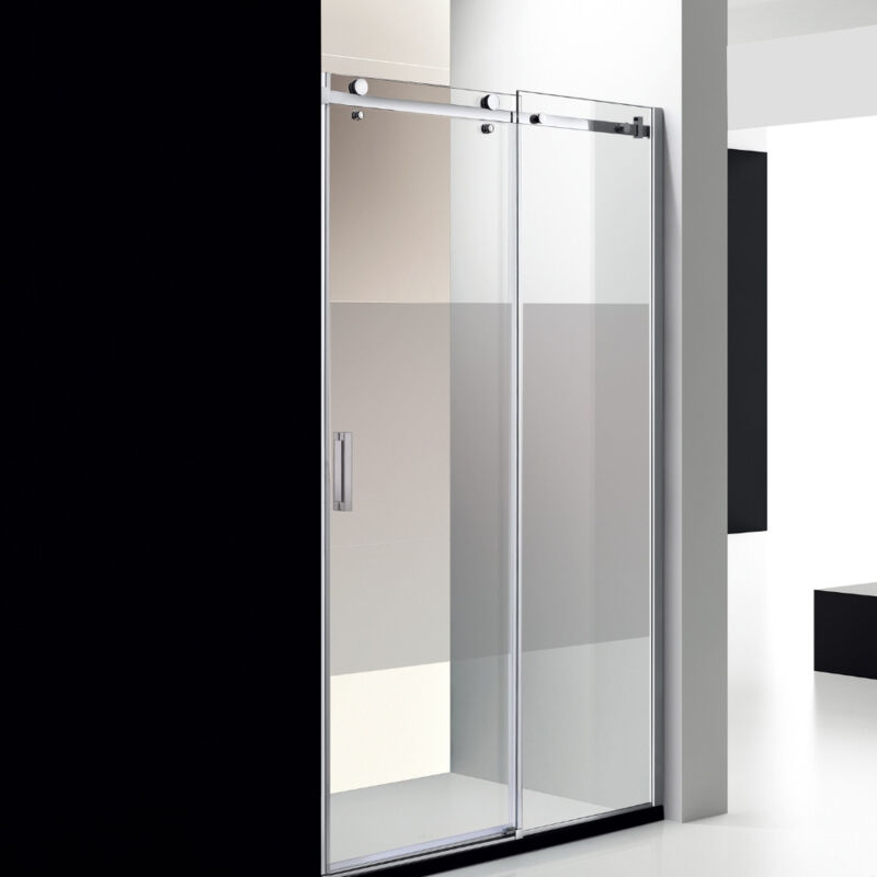 Paroi de douche sablée poignée à gauche