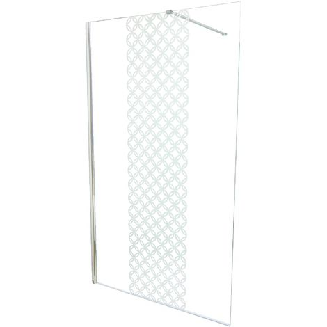 ONDEE - Paroi TAILA - Paroi 100x200x0,8cm - Verre trempé - Sérigraphie Givrée a motif