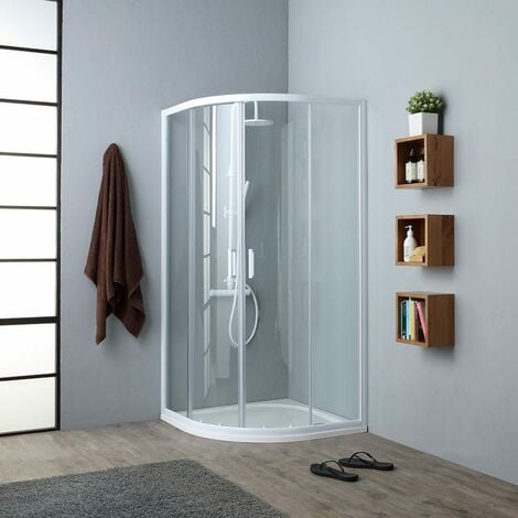 KIAMAMI VALENTINA Paroi De Douche Transparent Angulaire 90X90 Cm Venere