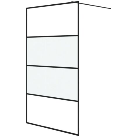 Paroi de douche，Écran de douche，Paroi fixe Noir 115x195 cm Verre ESG demi-dépoli CFW60667