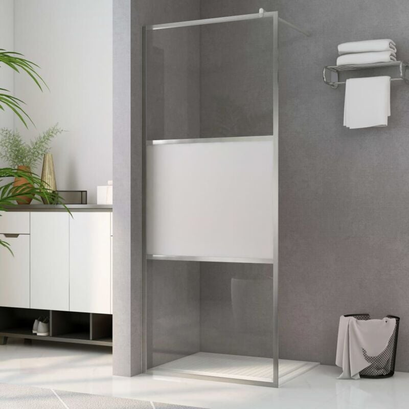 Paroi de douche, Écran de douche, Cloison de douche salle de bain à l'italienne à verre esg demi-dépoli 90x195 cm KWO8970 design in