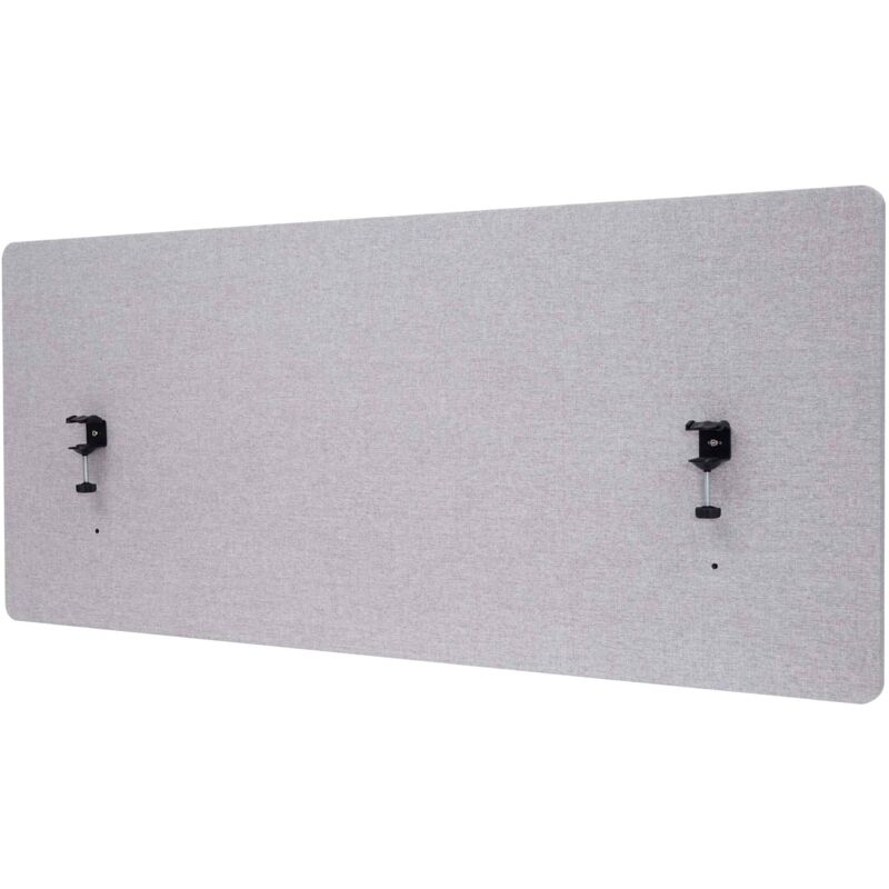 HHG - Paroi de séparation acoustique 943, Protection visuelle pour bureau, panneau, tissu, 140x60cm, gris