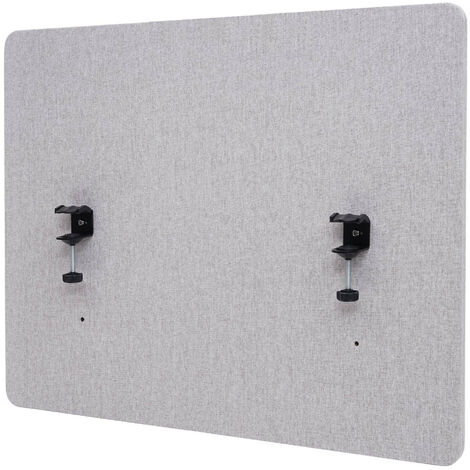 Paroi de séparation acoustique HWC-G75, cloison pour bureaux, Protection visuelle,panneau,tissu - 75x60cm,gris