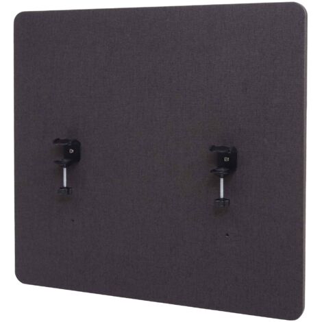 Paroi de séparation acoustique HWC-G75, Protection visuelle pour bureau,panneau, tissu - 65x60cm,marron-gris