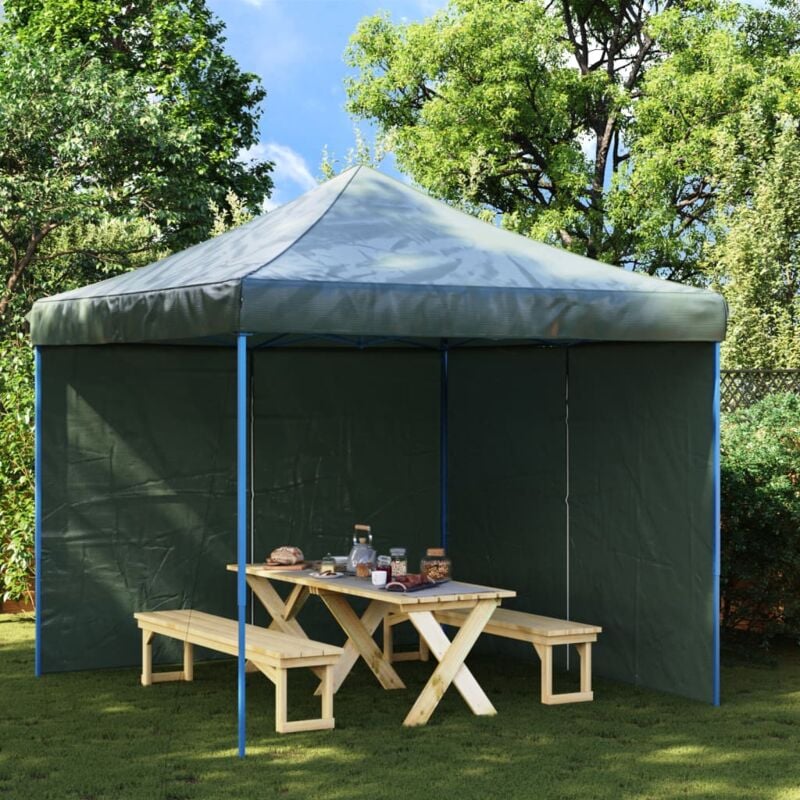 Paroi de tente réception 2 pcs avec fermeture éclair pe Vert Vidaxl