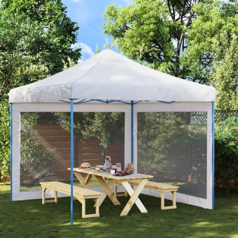 Paroi de Tente de réception, Tonnelle et Pergola de jardin, Barnum 2 pcs Maille Blanc et noir OWV41092 design in