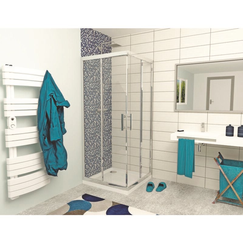 Ondee - Façade ekla - Accès d'Angle -Finition Chromé - 80x185cm