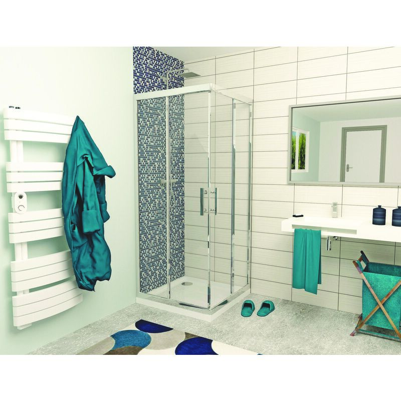 Ondee - Façade ekla - Accès d'Angle -Finition Chromé - 90x185cm