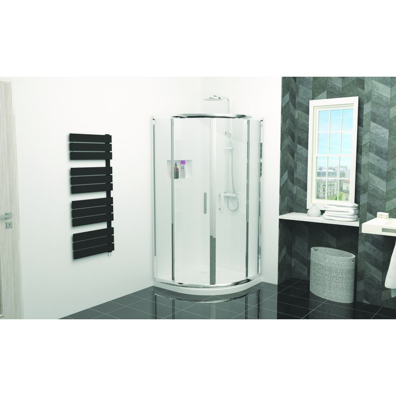 Façade EKLA - Coulissante 1/4 Cercle - Finition Chromé - 90x185cm