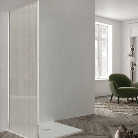 Paroi fixe de 90 cm pour cabine de douche Venere 2.0 en verre trempé imprimé mat de 6 mm
