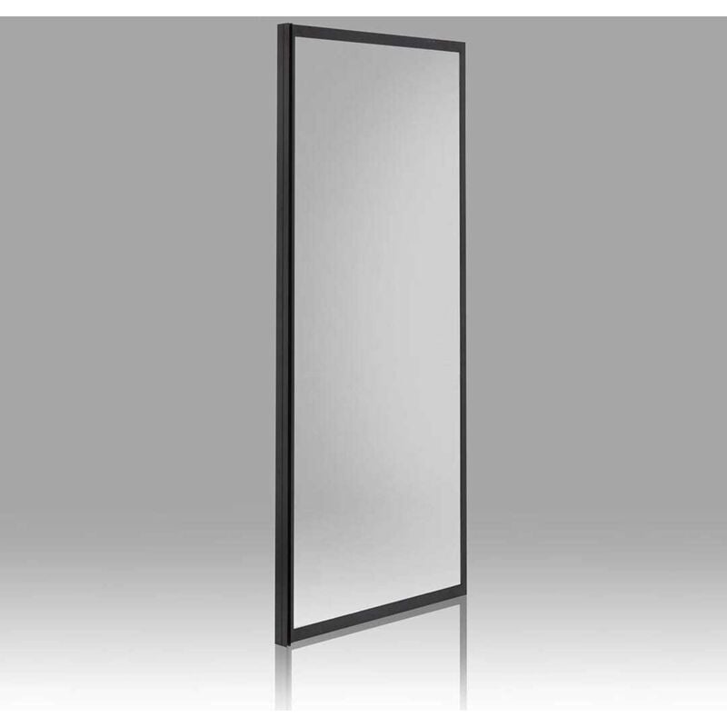 Kiamami Valentina - Paroi Fixe Noir Mat 70 Cm Avec Verre Transparent City