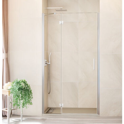 PAROI FIXE + PORTE BATTANTE PLAGE D'INSTALLATION 114.5-120 cm (50-65) MODÈLE: BISAGLASS