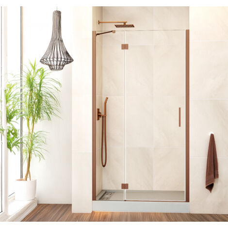 PAROI FIXE + PORTE BATTANTE PLAGE D'INSTALLATION 99.5-105 cm (30-70) MODÈLE: BISAGLASS CUIVRE