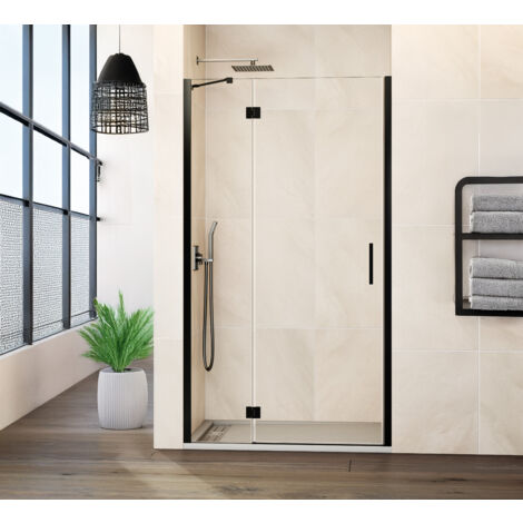 PAROI FIXE + PORTE BATTANTE PLAGE D'INSTALLATION 99.5-105 cm (50-50) MODÈLE: BISAGLASS TITANE