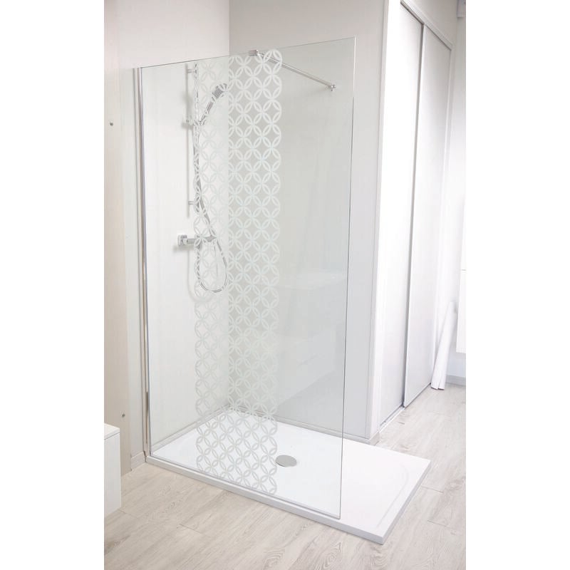 Ondee - Paroi de douche taila - Verre trempé 8mm - Sérigraphie Motif givré - 90x200cm