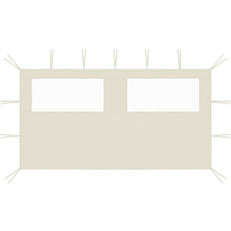 Vidaxl - Paroi latérale de belvédère avec fenêtres 4x2 m Crème