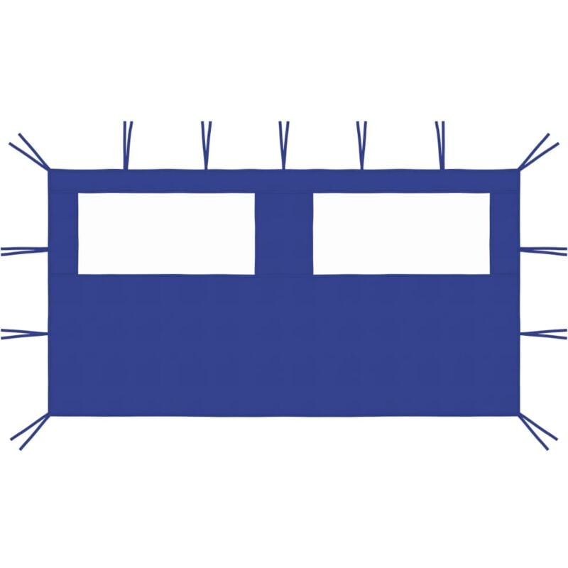 Paroi latérale de belvédère avec fenêtres 4x2 m Bleu Vidaxl