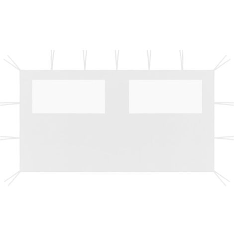 Paroi latérale de belvédère avec fenêtres - Accessoire pour tente et tonnelle 4x2 m Blanc BV168518