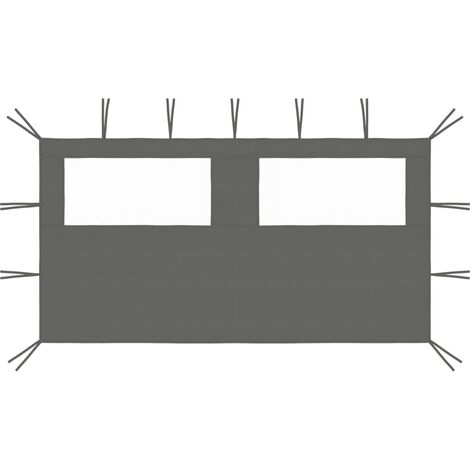 Paroi latérale de belvédère avec fenêtres Style Moderne - Recouvrement de remplacement - 4x2 m Anthracite Chic-650810