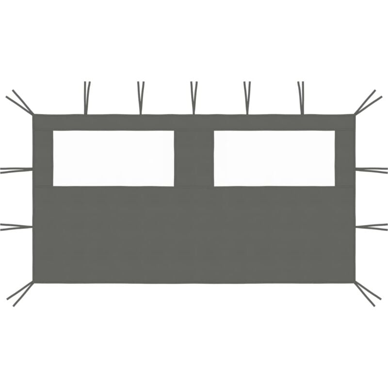 Doc&et² - Paroi latérale de belvédère avec fenêtres 4x2 m Anthracite - Anthracite