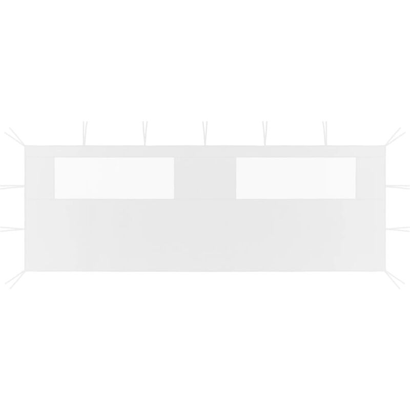 Inlife - Paroi latérale de belvédère avec fenêtres 6x2 m Blanc