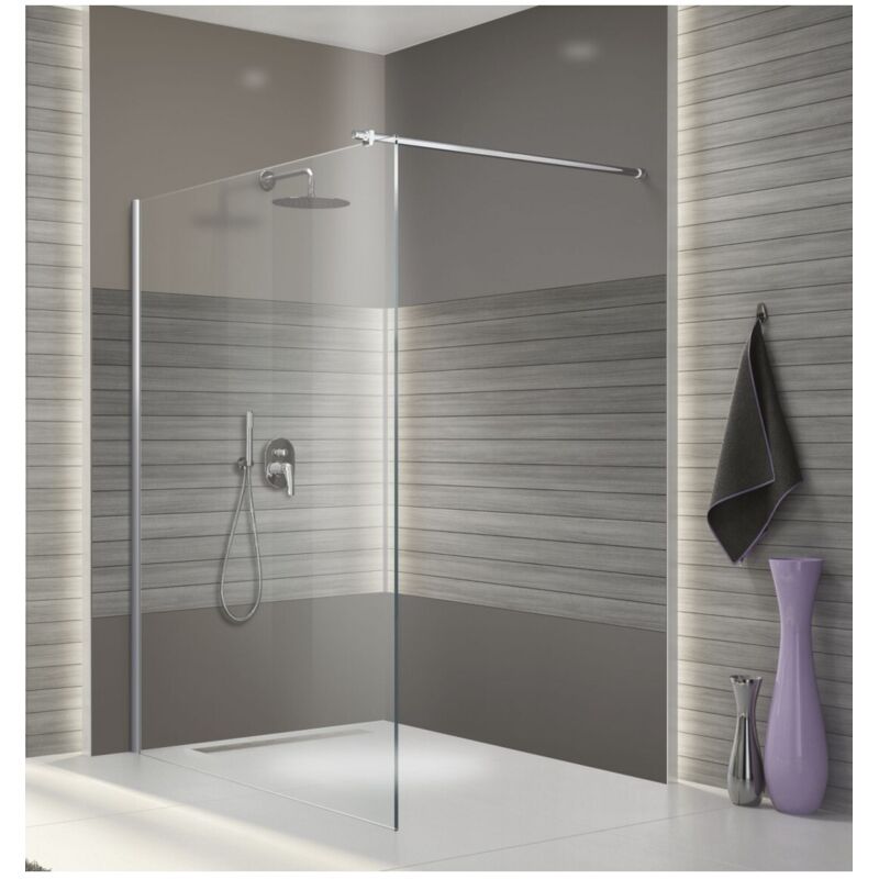 LEDA Paroi de douche &agrave; l'italienne Open 2 - verre transparent - 120 cm 